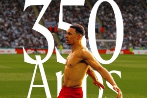 半岛体育-代表俱乐部出战第350场打进制胜球，红军晒海报为阿诺德庆祝